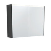 Fienza 900 LED Mirror Cabinet with Satin Black Side Panels